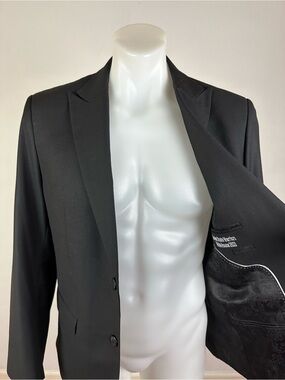 One-of-a-Kind White House NBA Blazer in Superfine Black Wool
